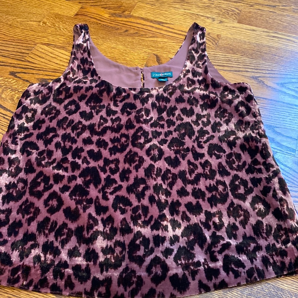 J.Crew velvet leopard top